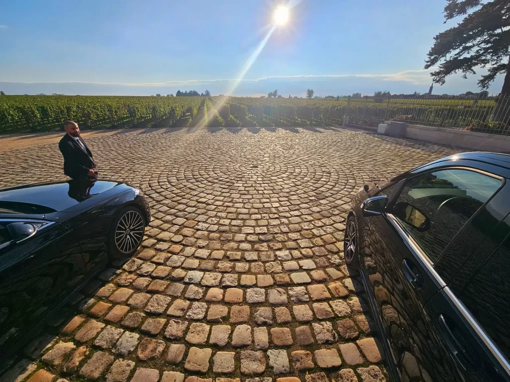 chauffeur service in the Pays Basque region for day tour in Chateau Petrus