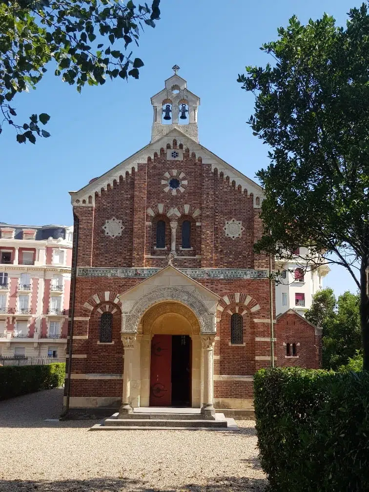 The Imperial Chapel in Biarritz showcasing its Roman-Byzantine and Hispano-Moorish architecture."