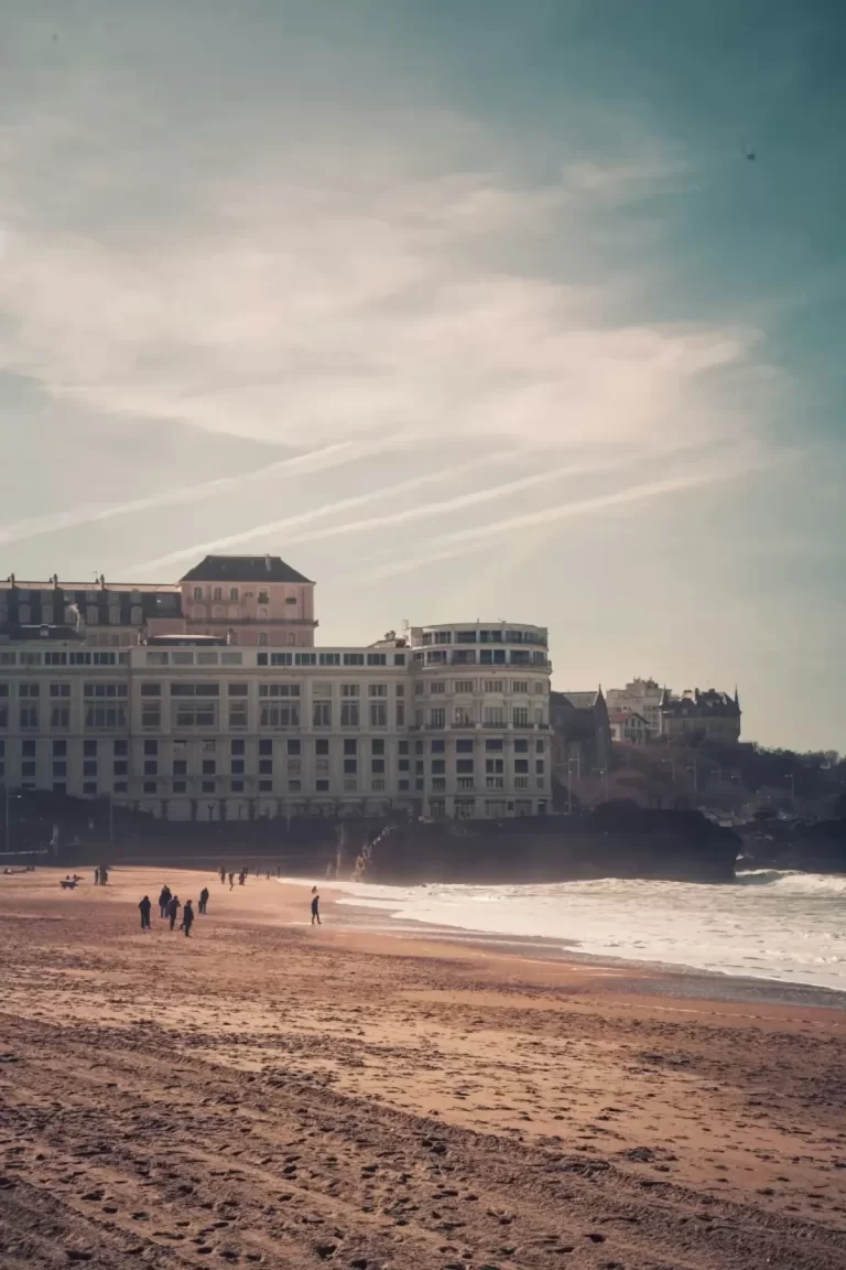 Grande Plage of Biarritz with elegant architecture