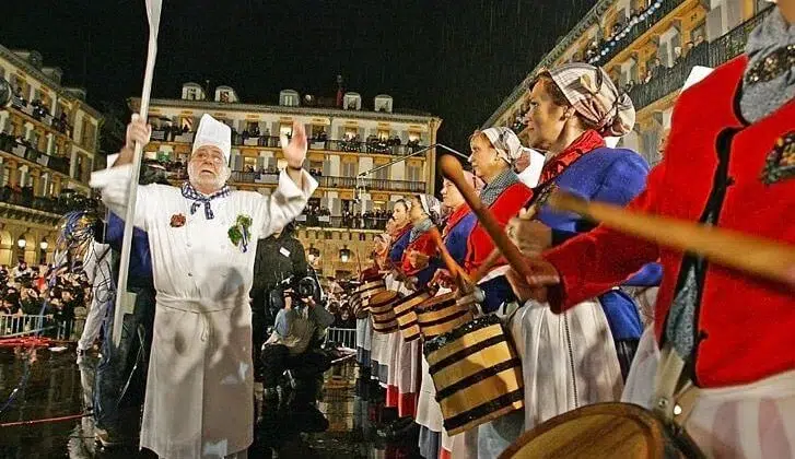 Traditional Tamborrada drumming festival in San Sebastian, celebrating Basque culture