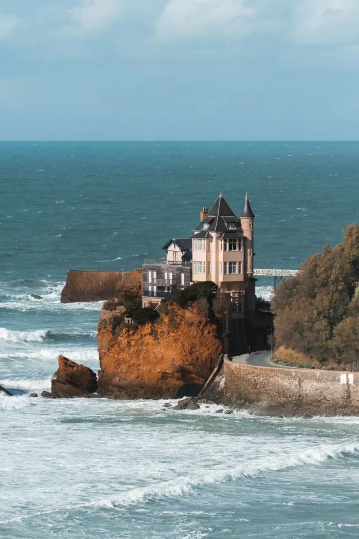 Villa Belza perched on cliffs in Biarritz