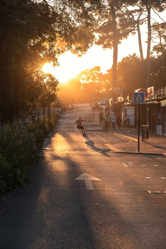 VTC Pays Basque Sud Landes – Hossegor centre-ville au coucher de soleil