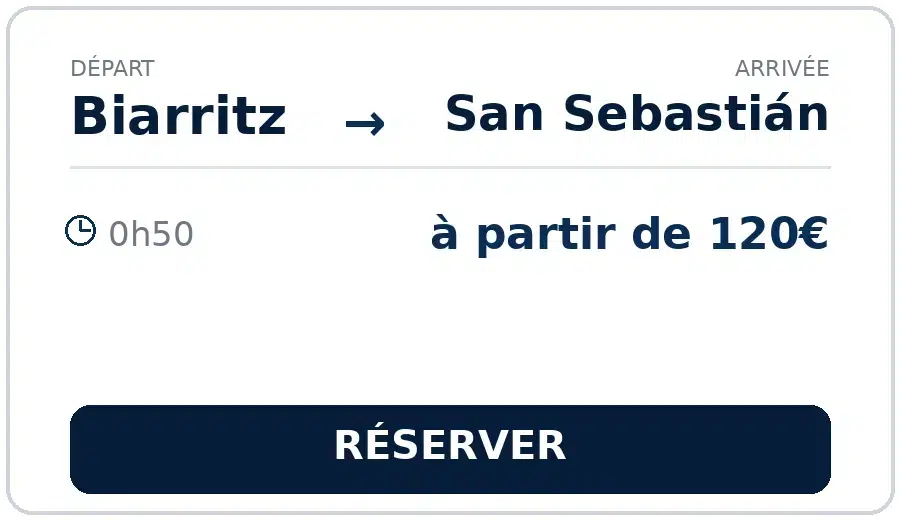 Taxi Biarritz San Sebastián – transfert privé VTC à partir de 120 €