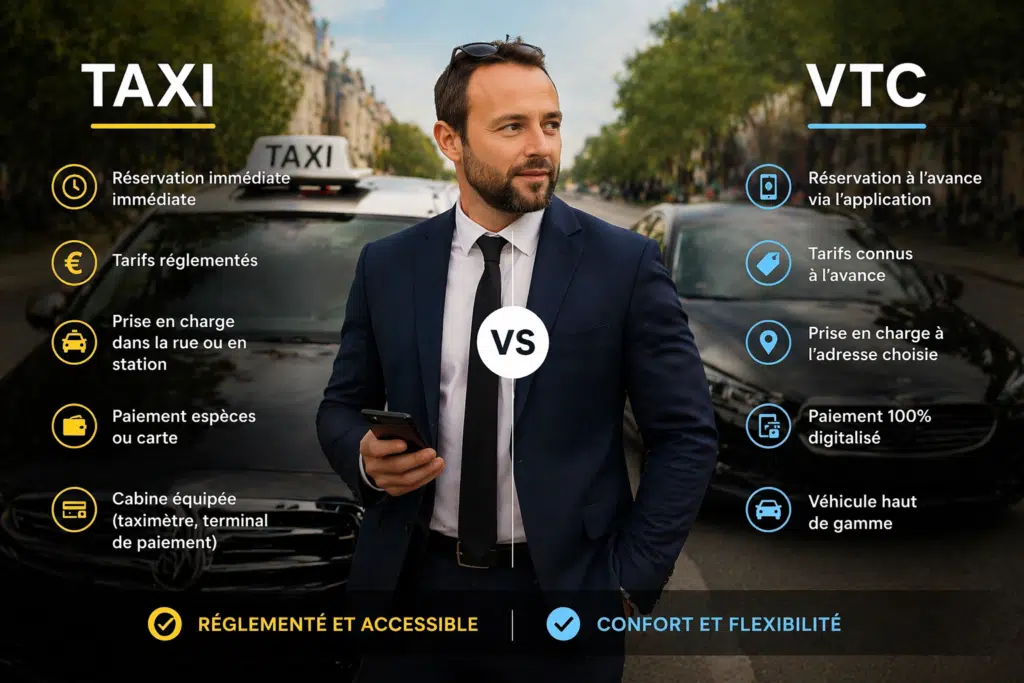 des differences entre taxi et vtc