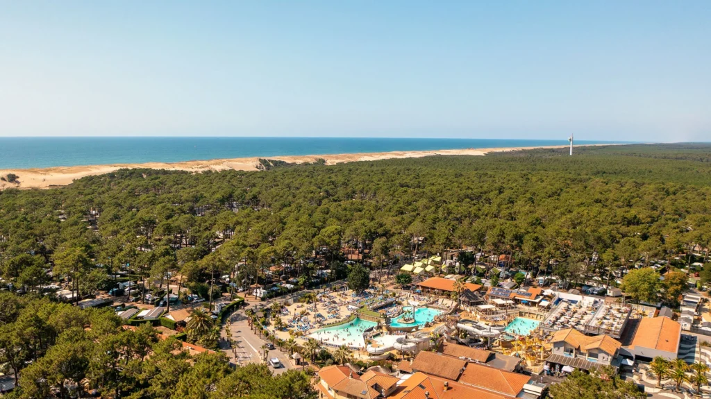 Private transfer from Biarritz airport to Camping Le Vieux Port Messanges – aerial view